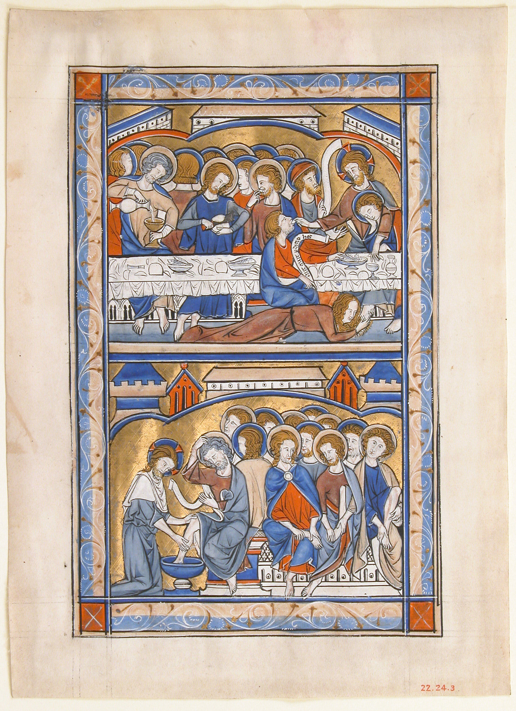 L'ultima cena e Lavanda dei piedi da Psalterio di Eleonora di Provenza[?], XIII sec., www.metmuseum.org